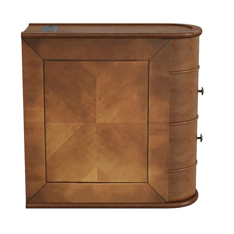 End Table Nightstand with Charging Station, Sofa Side Table Lamp Table Corner Table File Cabinet with 3 Drawers