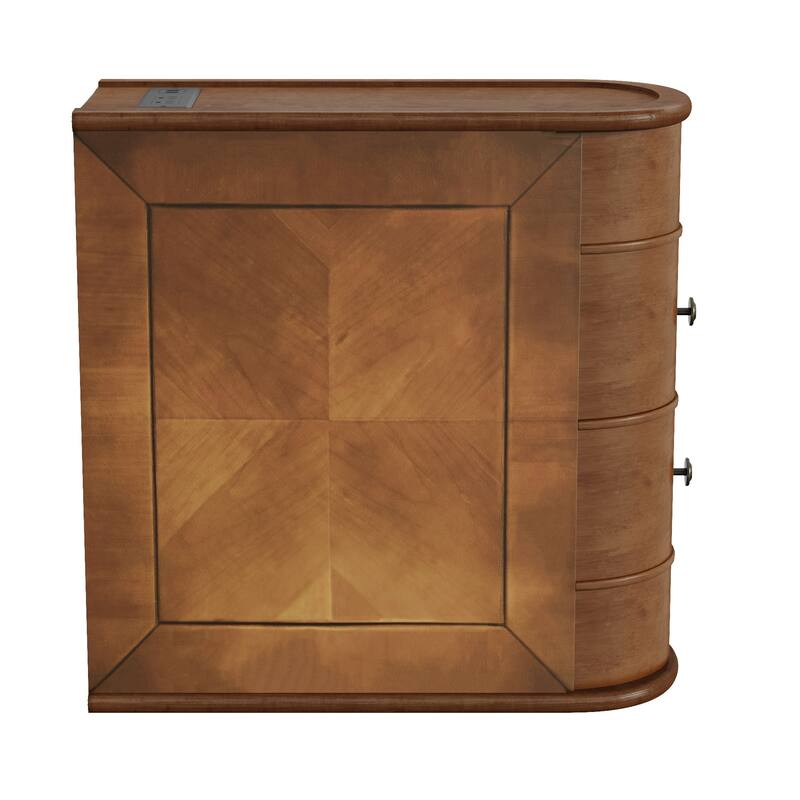 End Table with Charging Station,Sofa Side Table with Drawers, No Assembly Required