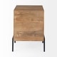 preview thumbnail 17 of 22, Arelius Light Brown Solid Wood w/ Black Metal Frame End/Side Table