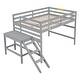 preview thumbnail 7 of 5, Gray Pine Wood Loft Bed with Platform & Ladder, Safety Rails, Easy Assembly