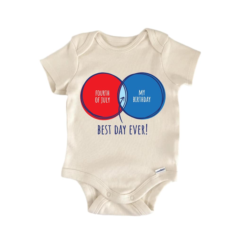 My Birthday Best Day Ever July 4th Patriotic - Baby Boy Girl Clothes Bodysuit