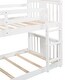 preview thumbnail 12 of 11, Low Bunk Design Twin Over Twin Bunk Bed with Ladder, White