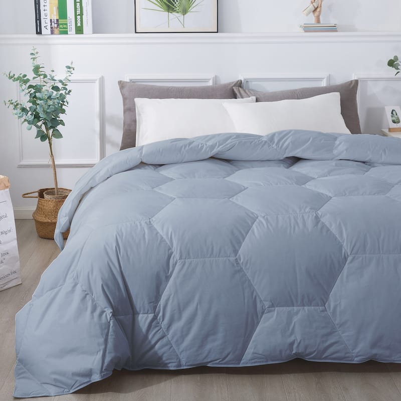 Honeycomb Stitch Down Alternative Comforter - King - Light Blue