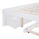 preview thumbnail 59 of 58, Versatile Pull-Out Bed,Full Size Elegant Bed Frame with Rattan Headboard and Sockets