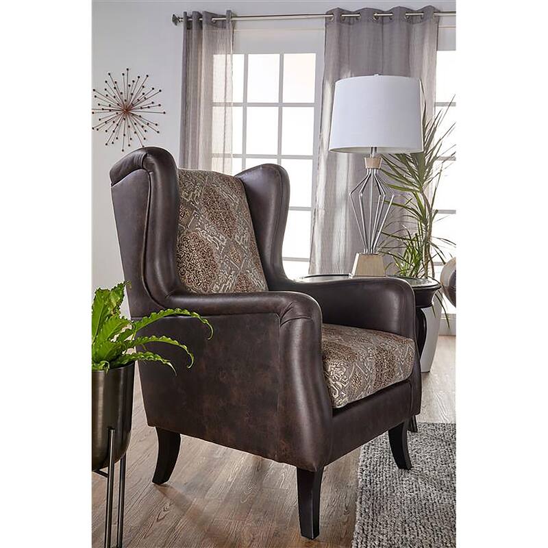 Brookridge Brown Wingback Accent Club Chair