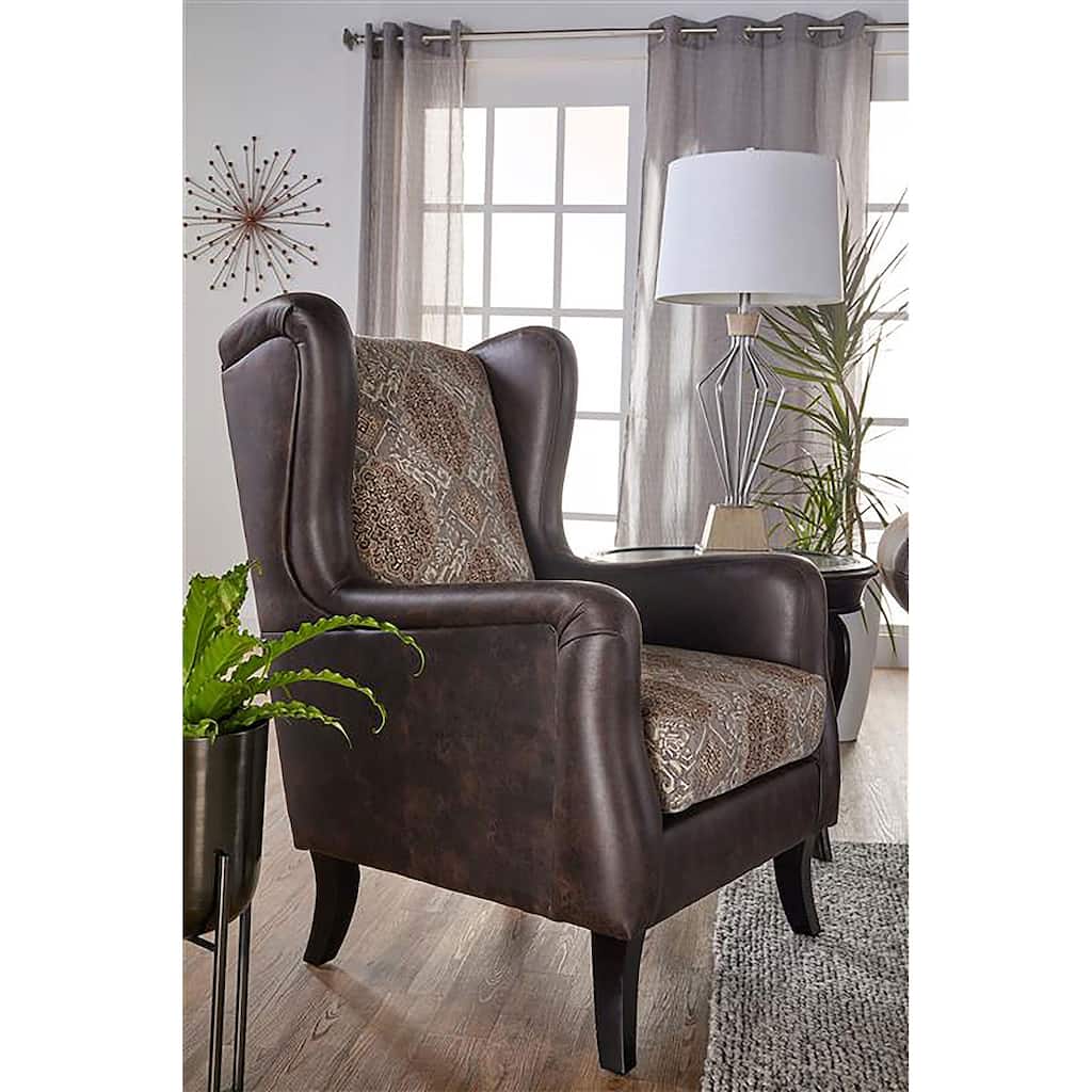 Brookridge Brown Wingback Accent Club Chair