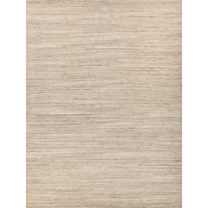 EXQUISITE RUGS Palazzo Hand-loomed Wool/Bamboo Silk Light Grey/Beige Area Rug.