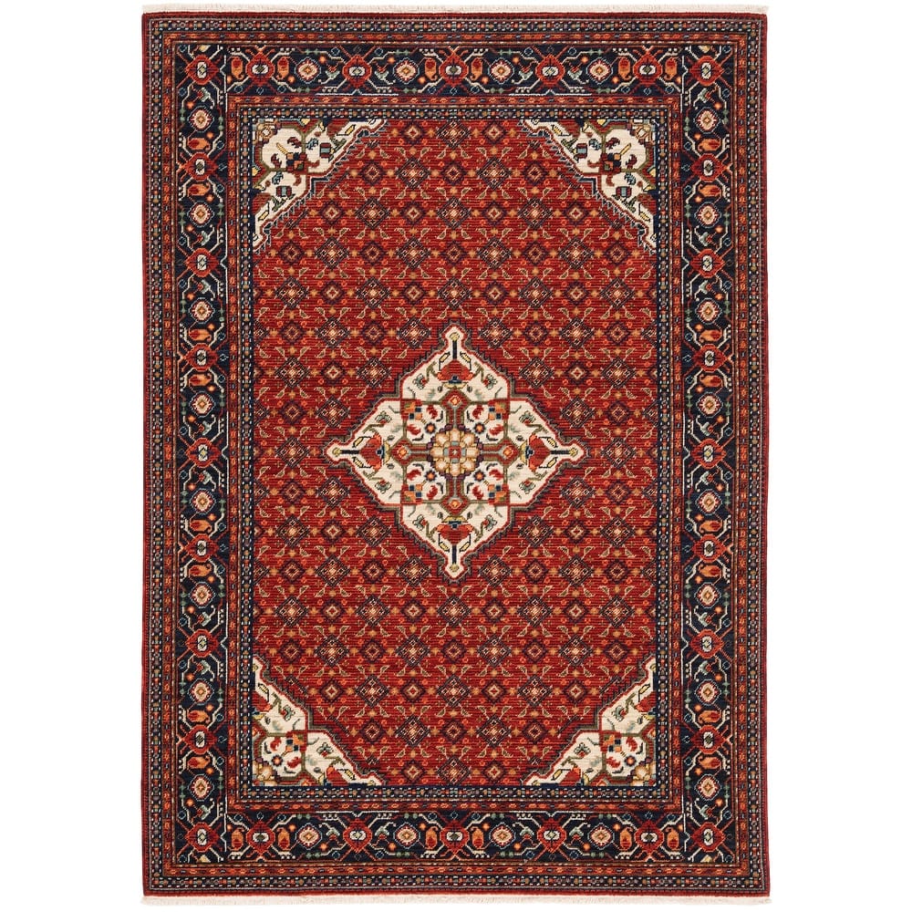 Style Haven Leander Persian Inspiration Fringed Wool Blend Area Rug