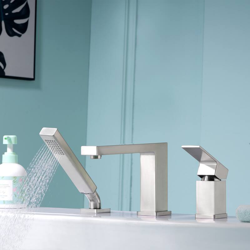 Luxier RTF17-T Deck Mounted Roman Tub Faucet with Hand Shower