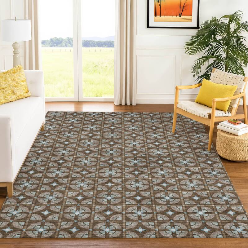 Machine Washable Indoor/ Outdoor Modern Roeland Chantille Rug
