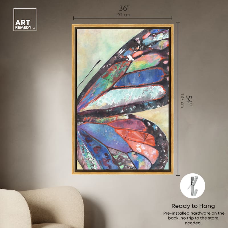Art Remedy Butterfly Part Ii Framed Butterfly 1 Piece Canvas Wall Art