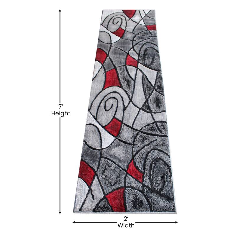 Modern Olefin Accent Area Rug - Abstract Pattern