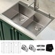 preview thumbnail 2 of 16, KRAUS Standart PRO Stainless Steel 33 in Topmount Drop-In Kitchen Sink