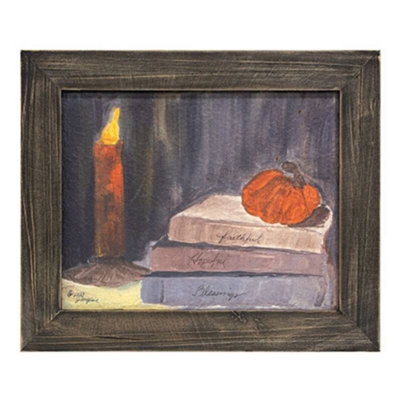 Rustic Fall Wall Art Faithful Hopeful Blessings Framed Print - Multi