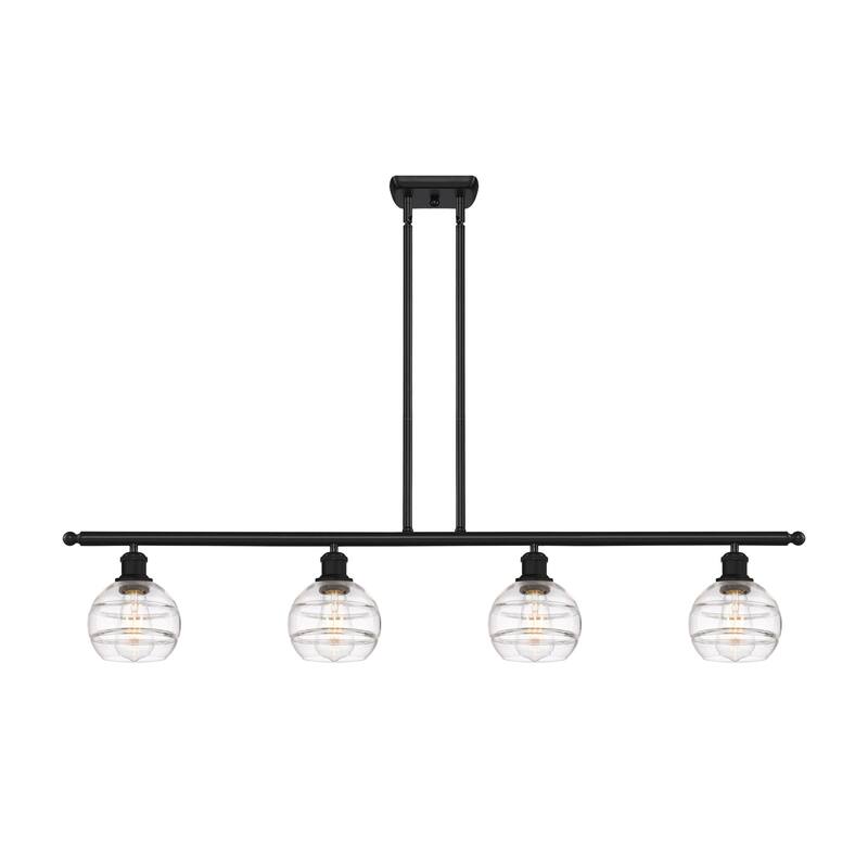 Innovations Lighting 516-4I-8-48 Rochester Linear Rochester 4 Light - Matte Black / Clear