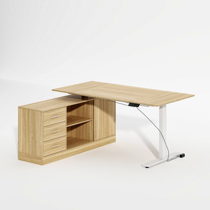 Super-Sized Standing Desk with Electric Lift - 63"x31.5"PC Desktop Electric Height Adjustable Standing Desk