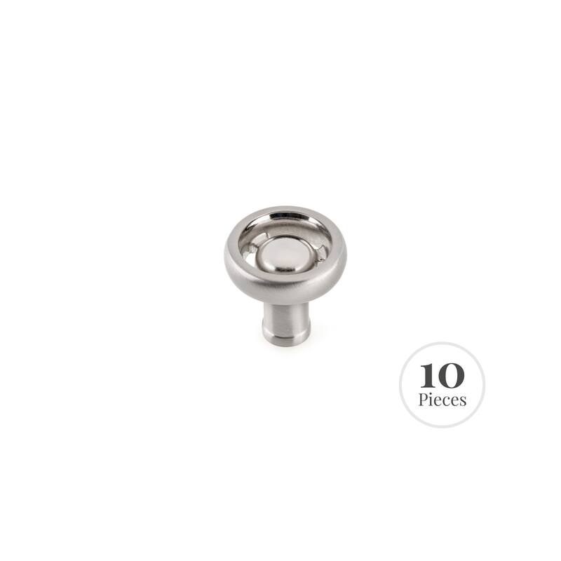 Industrialist 10-Pack Cabinet Industrial Knob for Kitchen - Brushed Nickel