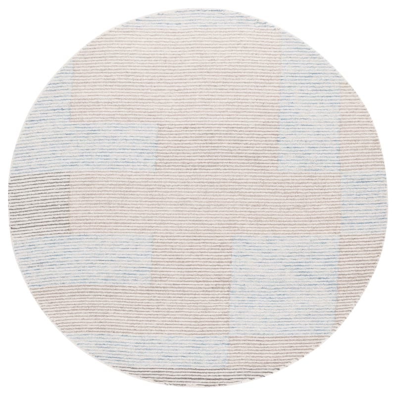 SAFAVIEH Handmade Metro Naana Modern Wool Rug - 6' Round - Ivory/Light Blue