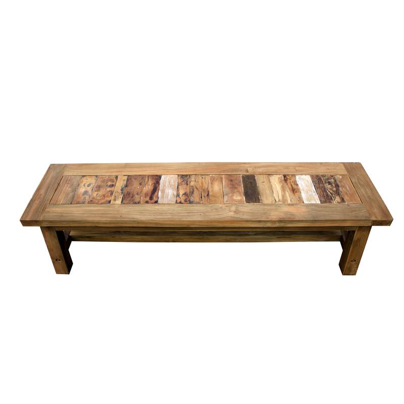 Recycled Teak Wood Castello Backless Bathroom Bench, 63 inch
