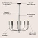 preview thumbnail 11 of 22, Collier 27.25" 8-Light Modern Mid-Century Iron LED Chandelier, by JONATHAN Y
