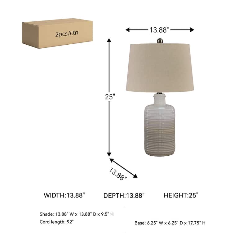 Signature Design by Ashley Marnina Ceramic Table Lamp (Set of 2)