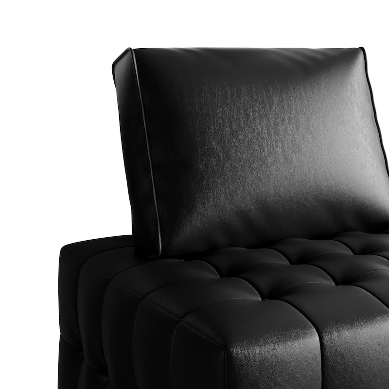 CraftPorch Elegance Button-Tufted PU Upholstered Chair