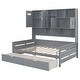 preview thumbnail 11 of 35, 2 Color Modern Full Size Wooden Daybed with 2 Drawers, All-in-One Cabinet and Shelf