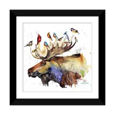 iCanvas "Moose and Birds" by Dean Crouser