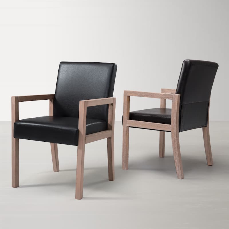 Wood Accent Chair Upholstered Armchair, Set of 1/2 - 20.9"W x 23.6"D x 33"H