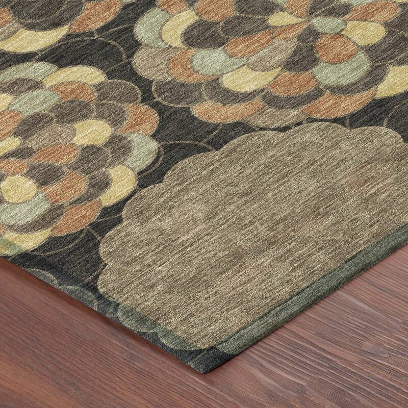 Machine Washable Indoor/ Outdoor Mosaic Cluster Chantille Rug