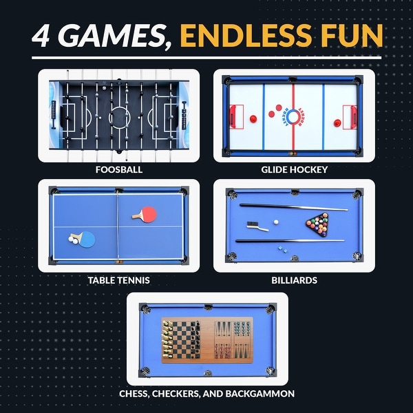 Matrix 54-in 7-in-1 Multi Combo Game Table, Glide Hockey, Foosball
