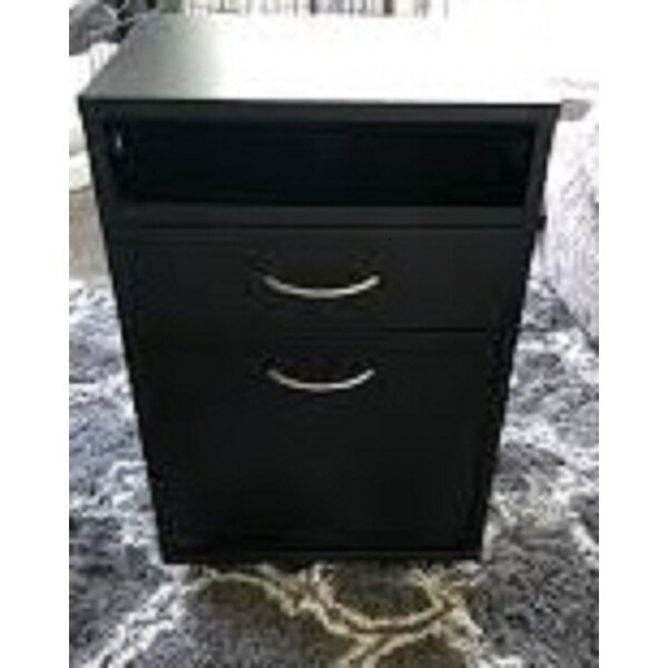 Shop Homcom 24 Rolling End Table Mobile Printer Cart Nightstand Organizer Black Overstock 18087022