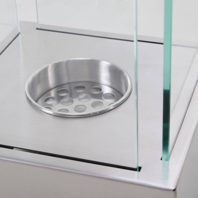 HOMCOM Freestanding Tabletop Ventless Bio Ethanol Fireplace Glass