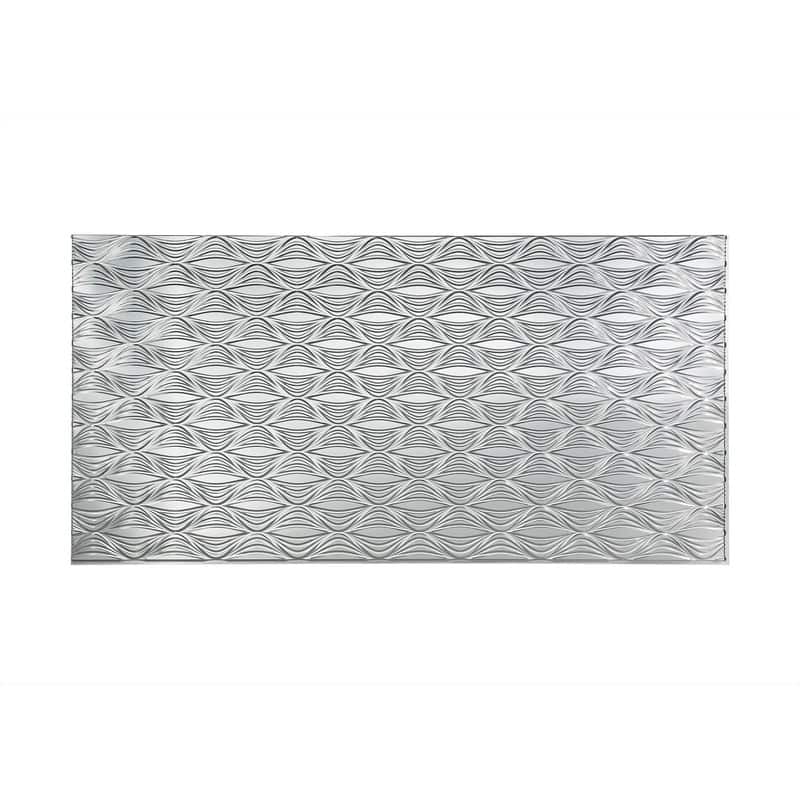 FASÄDE Shallot 4-foot x 8-foot PVC Wall Panel in Brushed Aluminum - Silver - 4 x 8