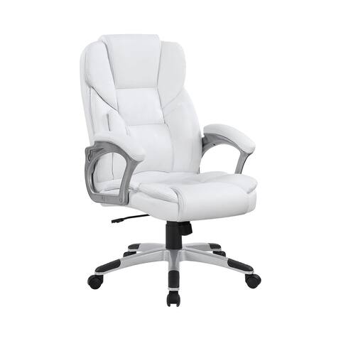 Adjustable Height Leatherette Office Chair in White