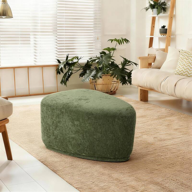 Modern Triangular Upholstered Accent Ottoman