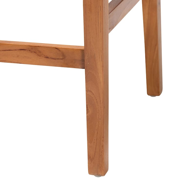 Prita Bohemian Paper Loom and Mahogany Wood 2-Piece Bar Stool Set