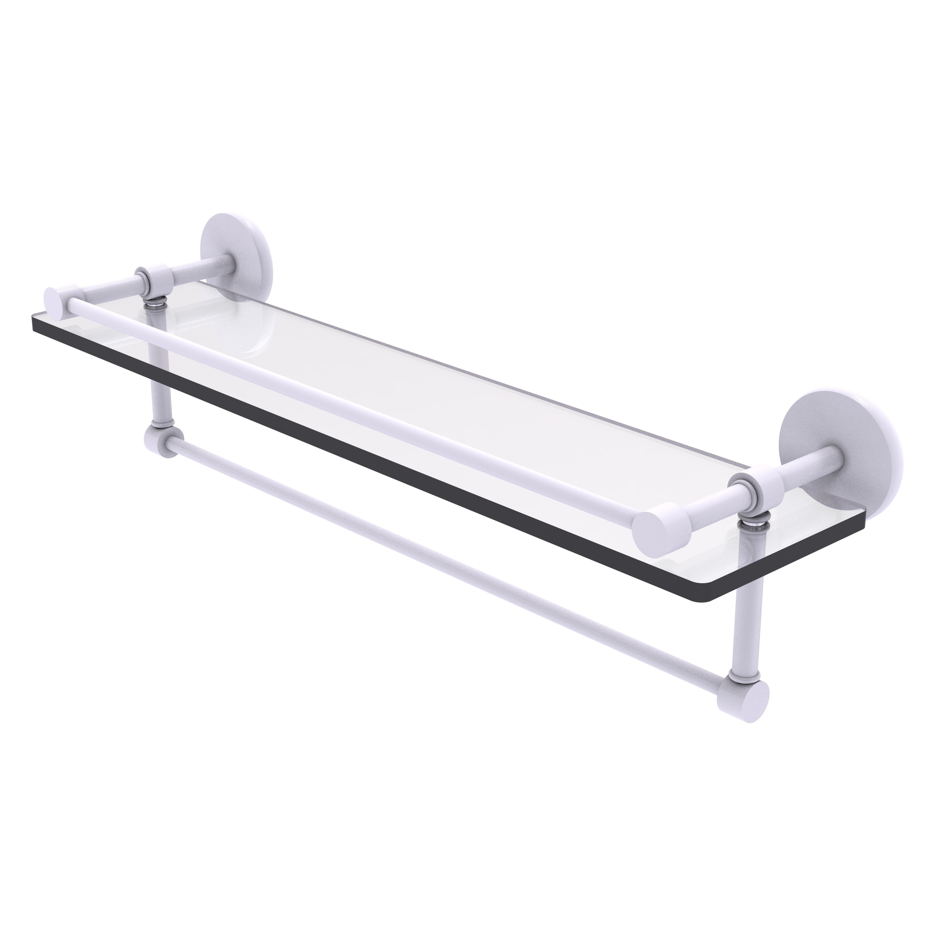 Allied Brass 16 Inch Gallery Glass Shelf with Towel Bar
