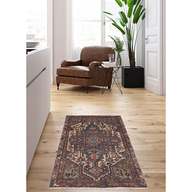 ECARPETGALLERY Hand-knotted Kayseri Vintage Brown Wool Rug - 3'11 x 6'2