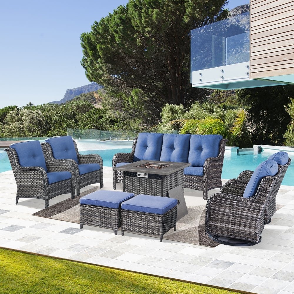 Gymojoy Outdoor Patio Funiture Set with Fire Pit Table