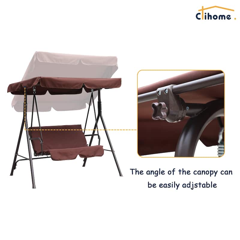 Clihome 2 Person Outdoor Porch Swing with Removable Cushions
