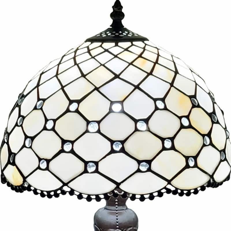 19 Inch Metal Candlestick Table Lamp with White Dome Shade - 11" x 15" x 19"