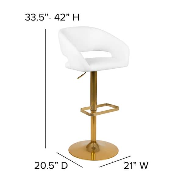 dimension image slide 0 of 2, Modern Upholstered Adjustable-Height Barstools (Set of 2)