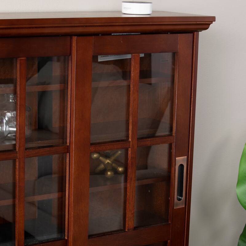 SEI Furniture Espresso Sliding Door Media Storage Cabinet