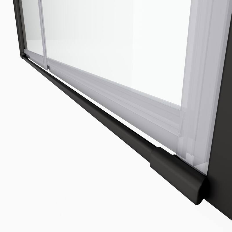 Pivot shower door, open outside, with 1/4" tempered glass finish