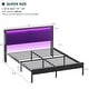preview thumbnail 62 of 94, Farmhouse Wood Platform Bed Frame with Charged Station and LED Lights