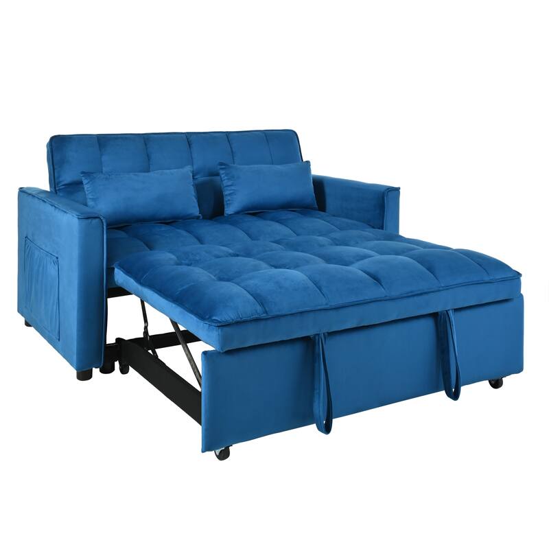 3-in-1 Pull Out Couch Bed with Reclining Backrest and Pillows