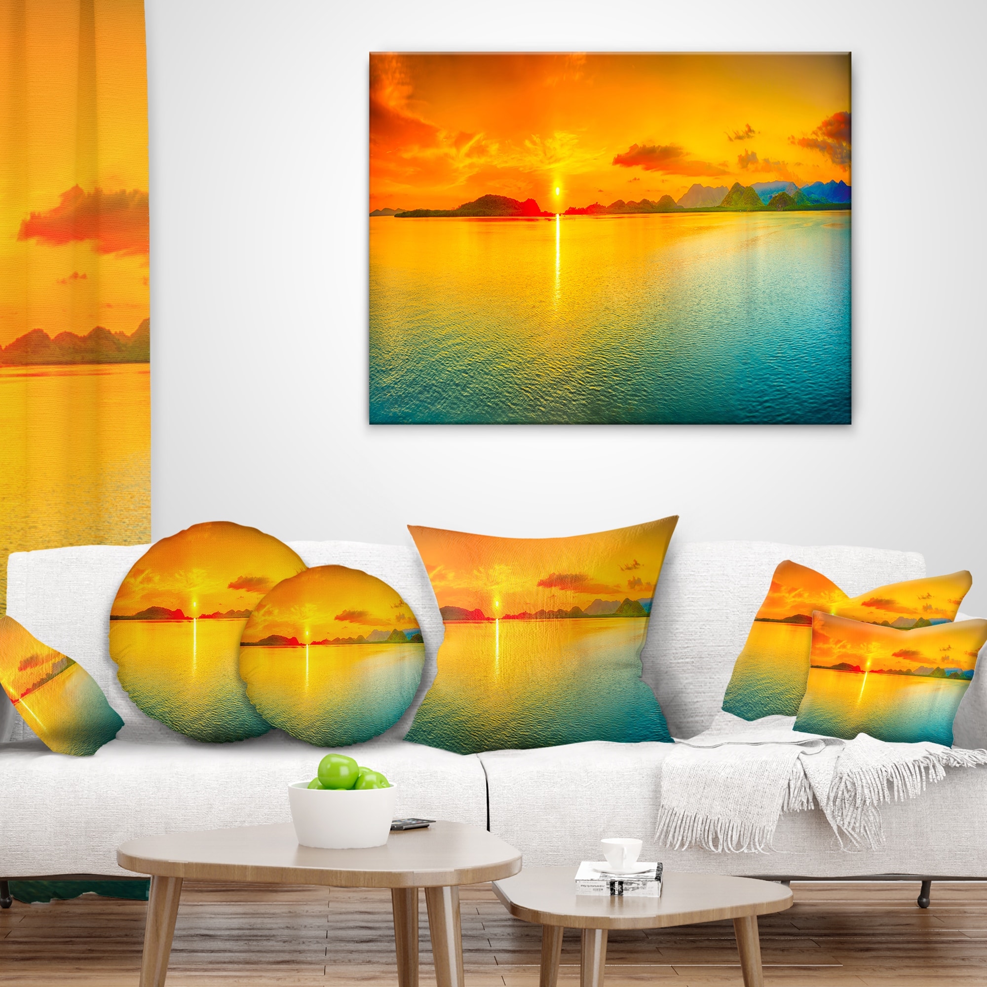 Designart - Sunset Over Sea Panorama - Seascape Photography  Mini-image