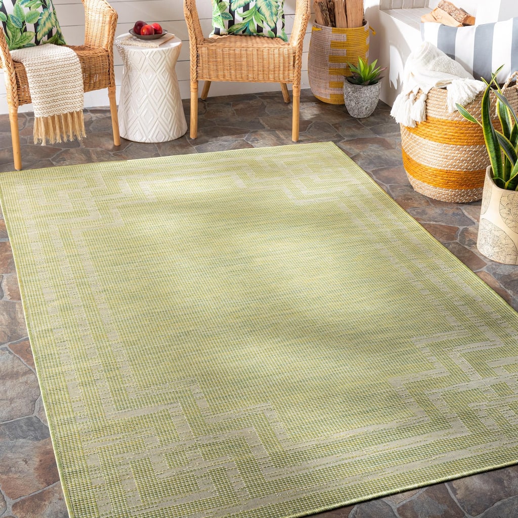 Brian Traditional Border Outdoor Area Rug