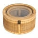 preview thumbnail 8 of 8, Rattan and Bamboo Nestable Storage with Glass Lids, Set of 2